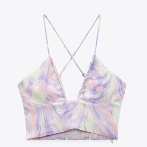 Zara tie dye backless top size small